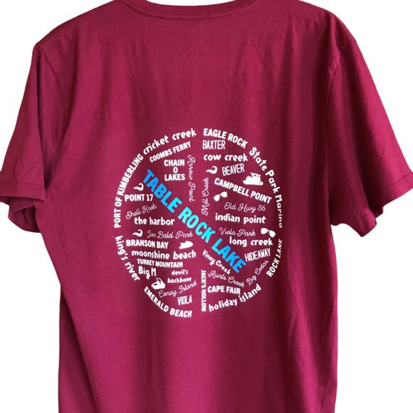 Upcycled Table Rock Lake T-Shirt: Marinas & Landmarks Graphic, Size L-XL - Picture 5 of 12